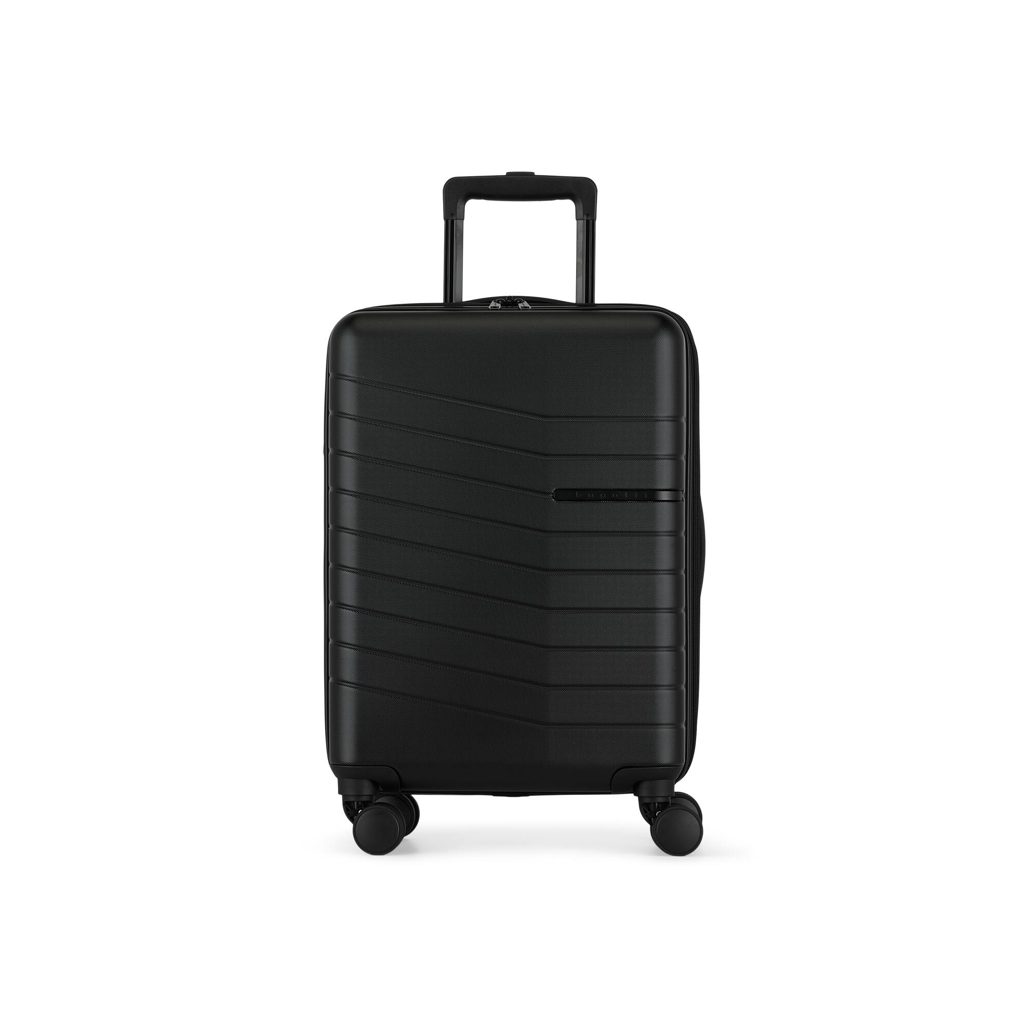 Left. Bugatti - Bugatti Munich 3 Piece Hardside Luggage Set - BLACK.
