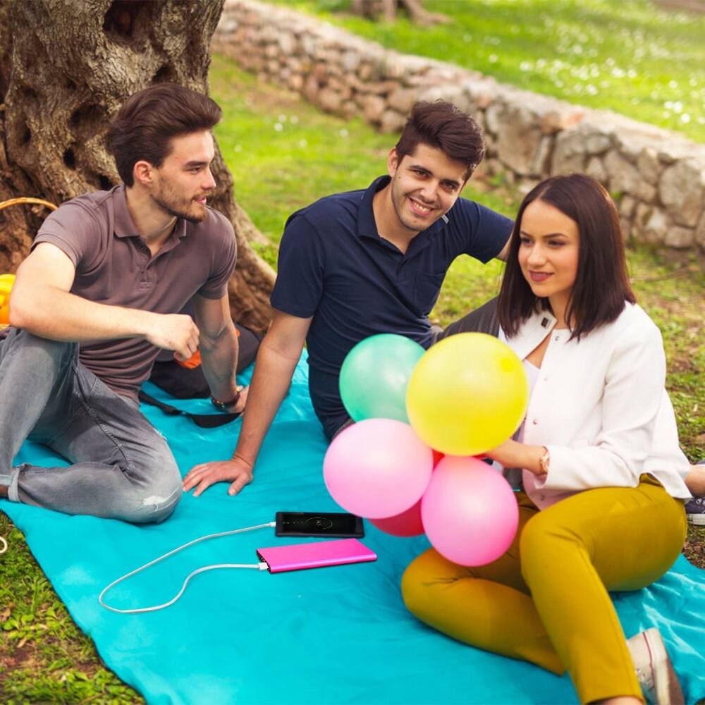 Left. Loheer - Loheer 20000mAh Ultra-Thin Power Bank, Dual USB Portable Charger, Hot Pink.