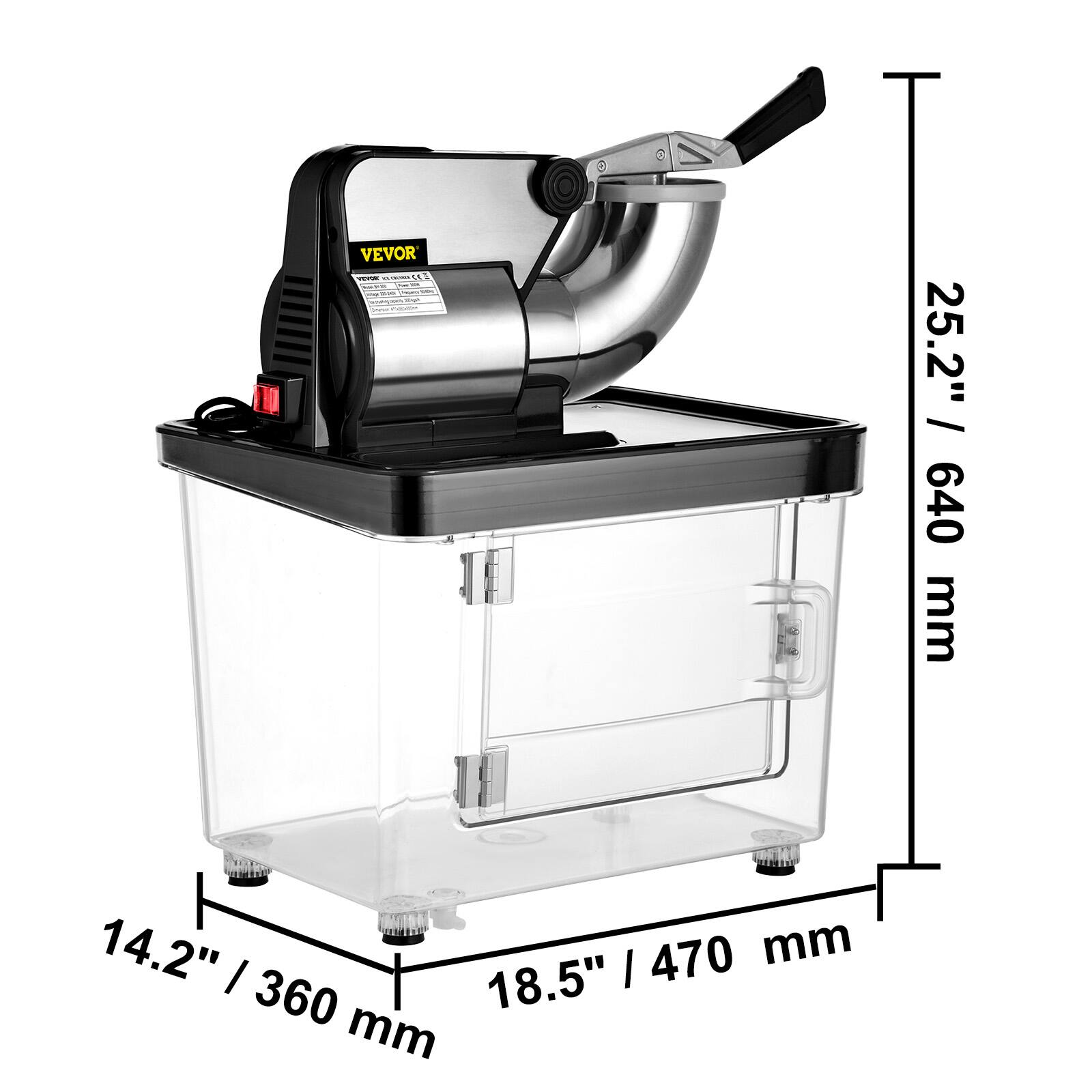 VEVOR

- 25.2" / 640 mm
- 14.2" / 360 mm
- 18.5" / 470 mm