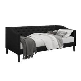 Hivvago - Twin size Modern Fabric Upholstered Button-Tufted Daybed - Black