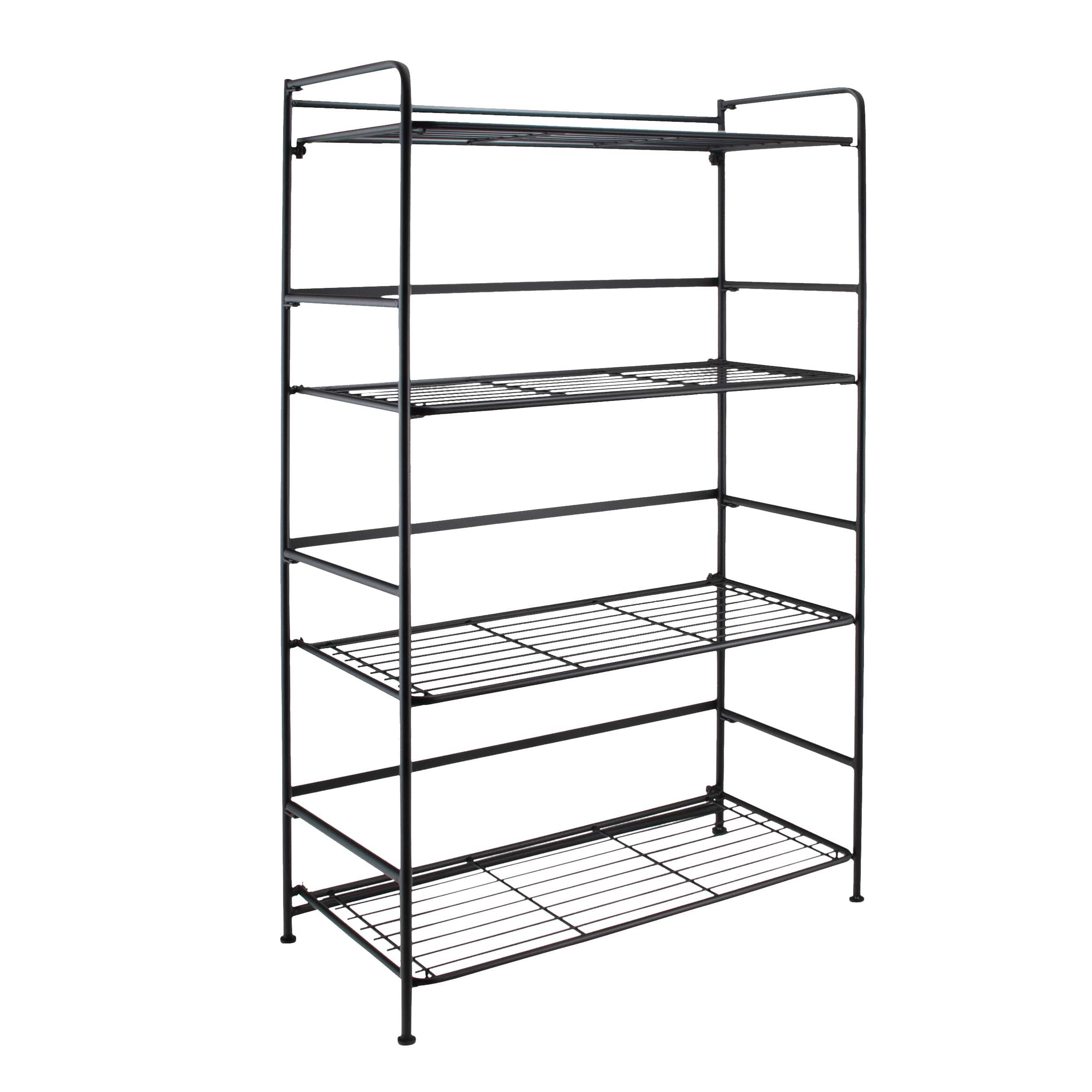 Angle. Flipshelf - 4 shelf wide unit - black.