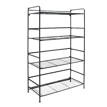 Angle. Flipshelf - 4 shelf wide unit - black.