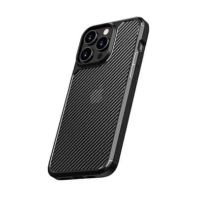 SaharaCase - Rugged Case for iPhone 15 Pro Max with Glass Screen, Camera Protector, Shock Absorbing - Black
