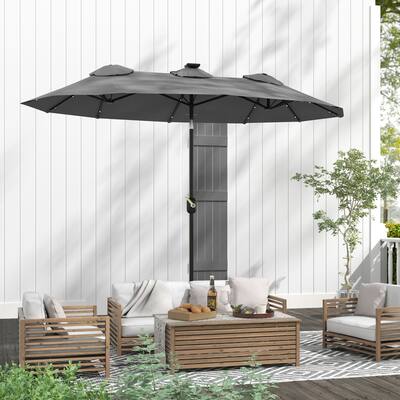 Outsunny Double Sided Patio Umbrella, 9.7' Large Outdoor