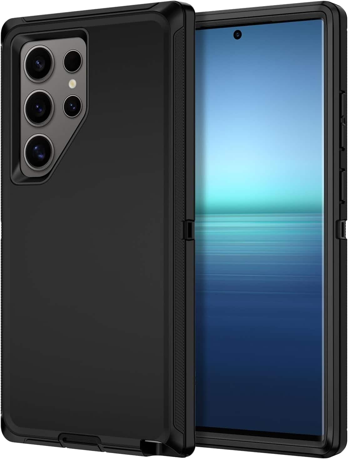 Front. Entronix - Entronix Galaxy S24 Ultra Case - Ultimate Triple-Layer Heavy Duty Protection - Black.