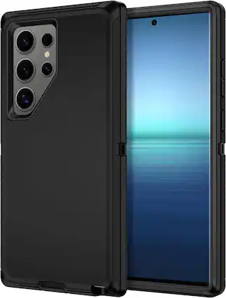 Front. Entronix - Entronix Galaxy S24 Ultra Case - Ultimate Triple-Layer Heavy Duty Protection - Black.