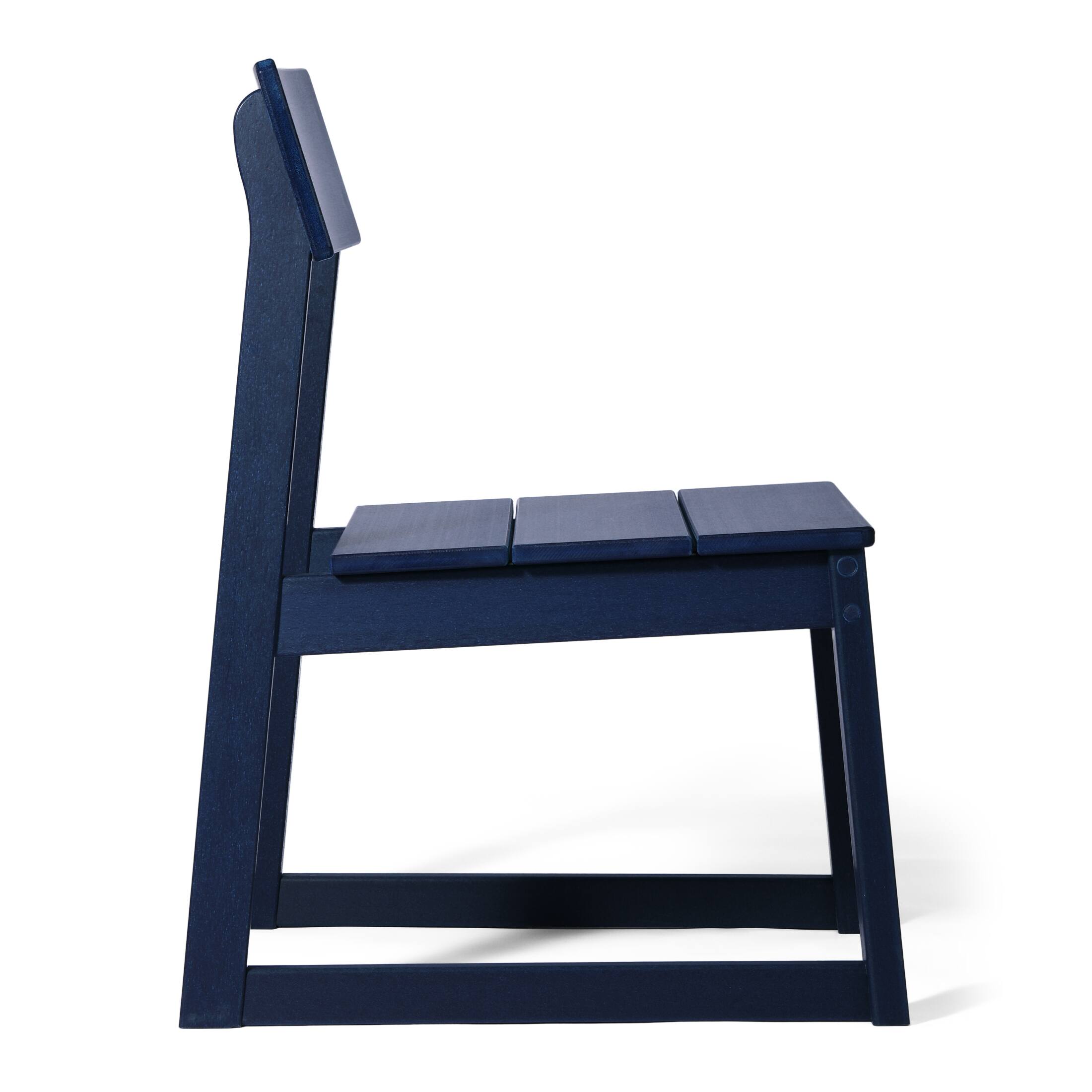 Alt View 4. WestinTrends - WestinTrends Paloma 7-Piece Modern HDPE Outdoor Patio Dining Table Set With Umbrella Hole - Navy Blue.