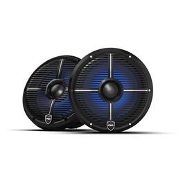 Wet Sounds - REVO 8 XW-B V3 - Revolution Series 8" RGB LED Marine Coaxial Speakers with Black XW Grilles, Pair - Black/Gray