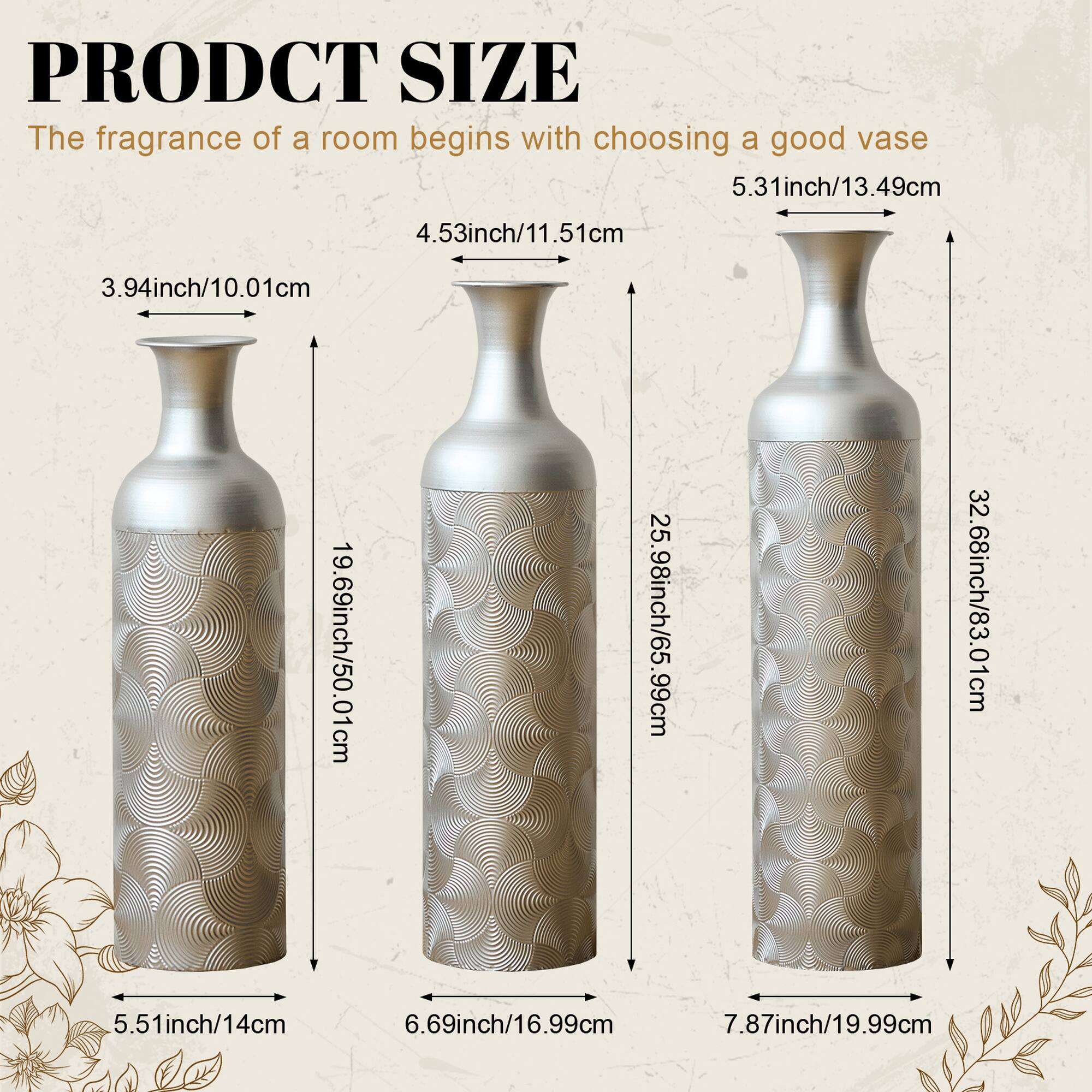 PRODUCT SIZE  
The fragrance of a room begins with choosing a good vase  

- 3.94inch/10.01cm  
- 4.53inch/11.51cm  
- 5.31inch/13.49cm  
- 5.51inch/14cm  
- 6.69inch/16.99cm  
- 7.87inch/19.99cm  
- 19.69inch/50.01cm  
- 25.98inch/65.99cm  
- 32.68inch/83.01cm