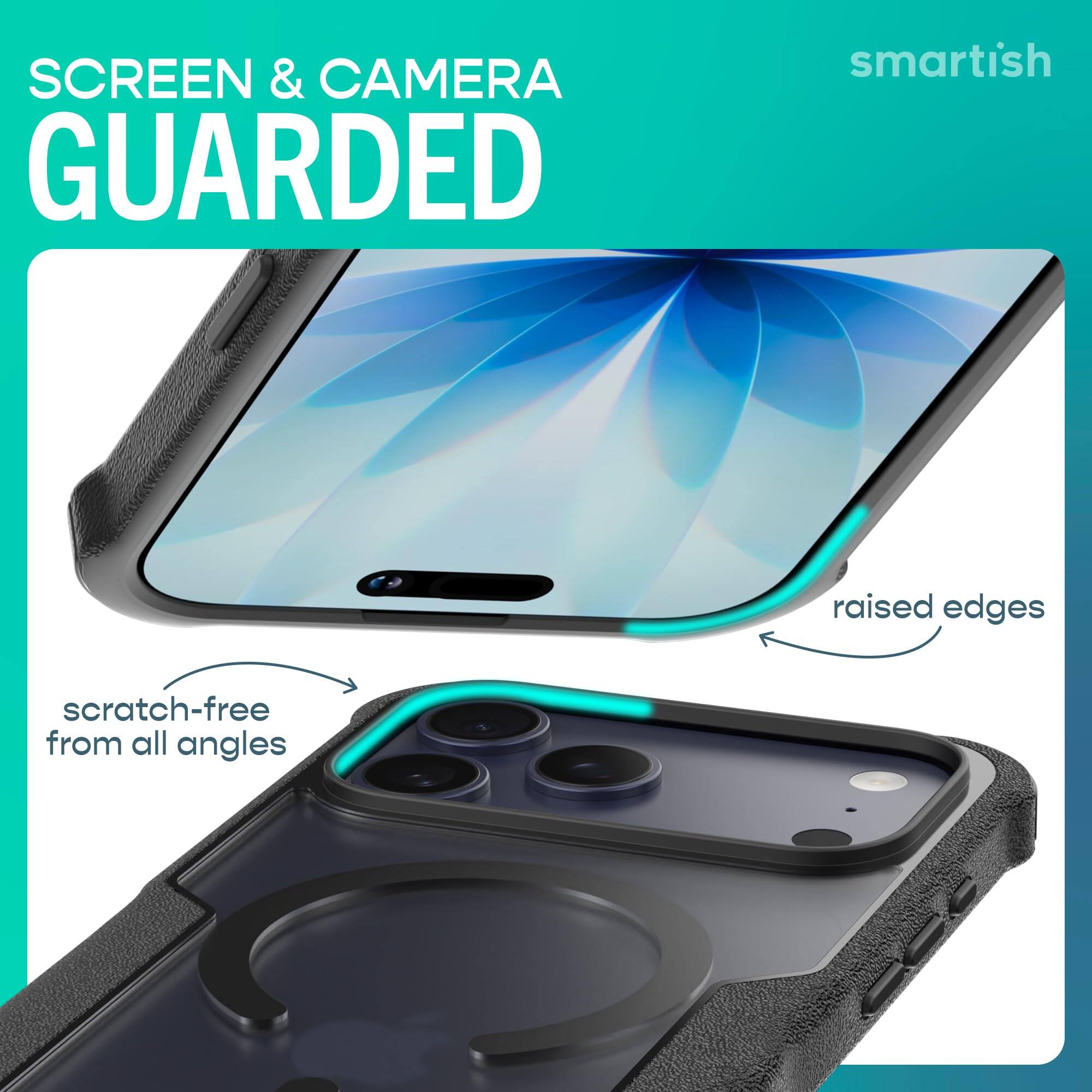 SCREEN & CAMERA GUARDED

smartish

raised edges

scratch-free from all angles