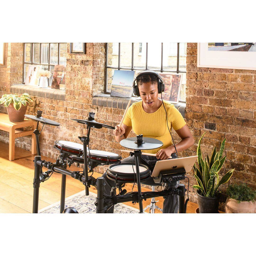 Left. Alesis - Alesis Nitro Max Kit Electronic Drum Set with Quiet Mesh Pads.