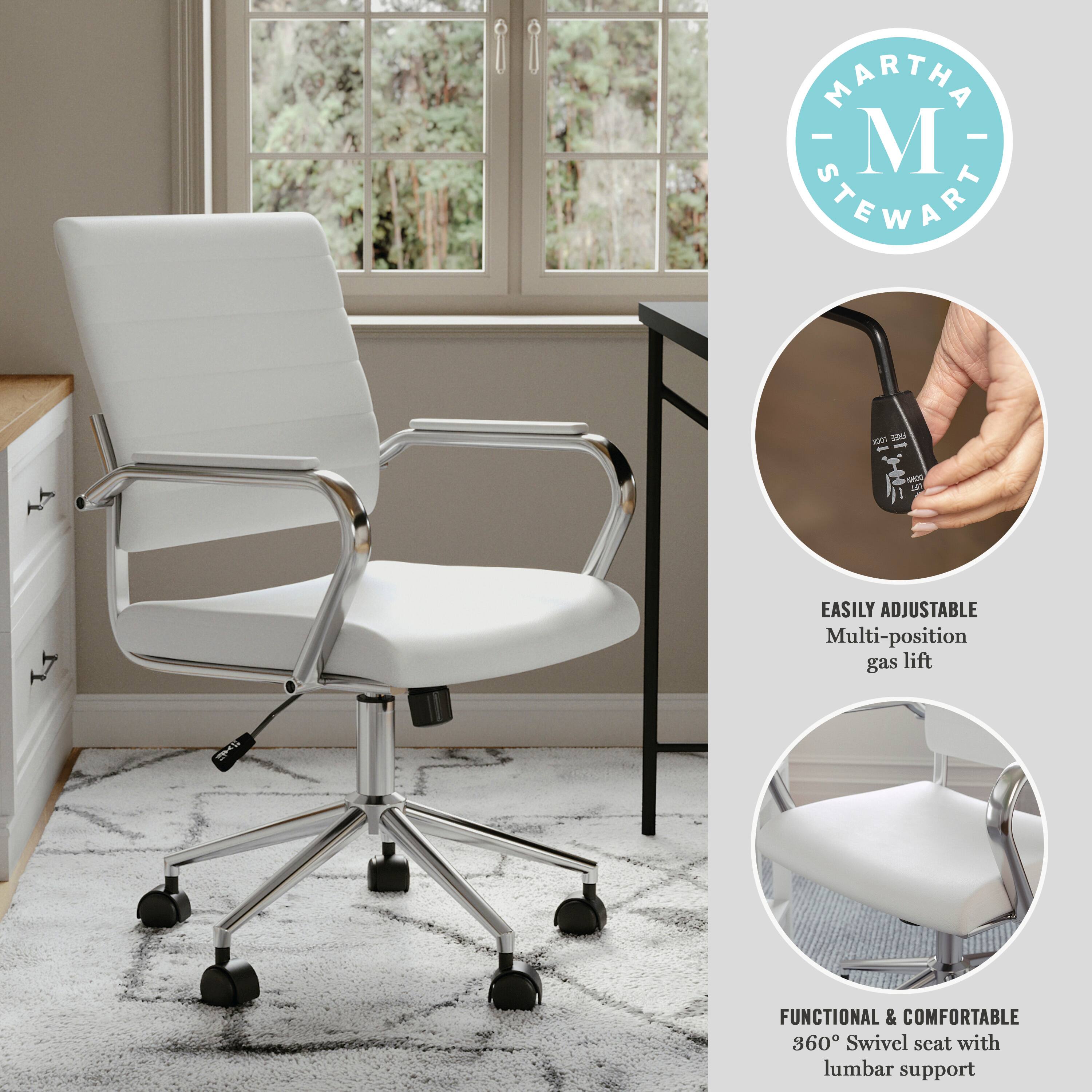 MARTHA STEWART XX U - - NOTT MT EASILY ADJUSTABLE Multi-position gas lift FUNCTIONAL & COMFORTABLE 360 Swivel seat with lumbar support