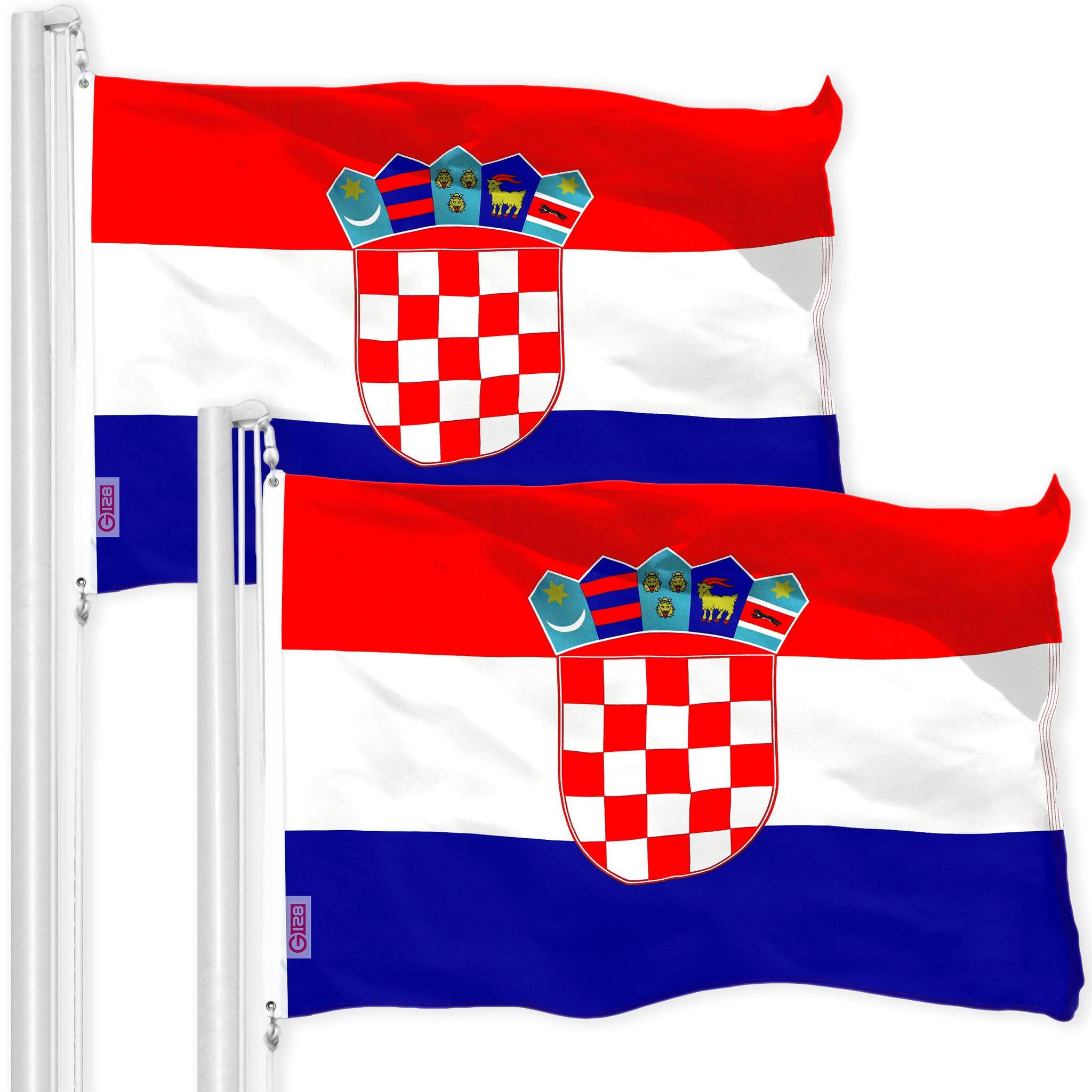Photos - Other Decoration Full Tech G128 - Croatian Flag 3x5 ft 2-Pack 150D Printed Polyester - Assorted Colors 