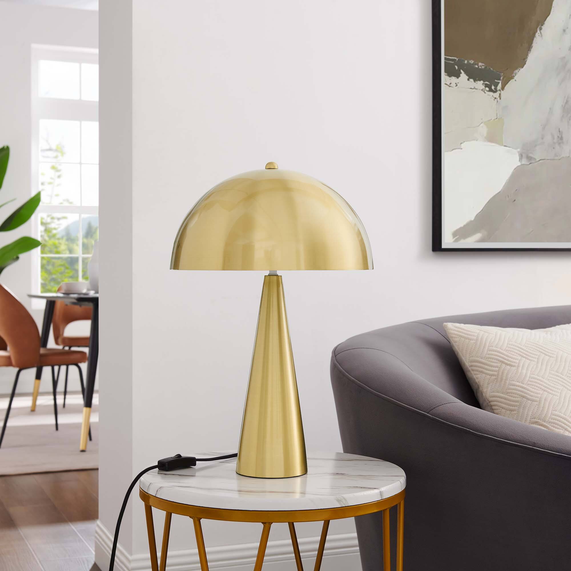 Alt View 1. Modway - Selena Metal Table Lamp by Modway - Satin Brass.