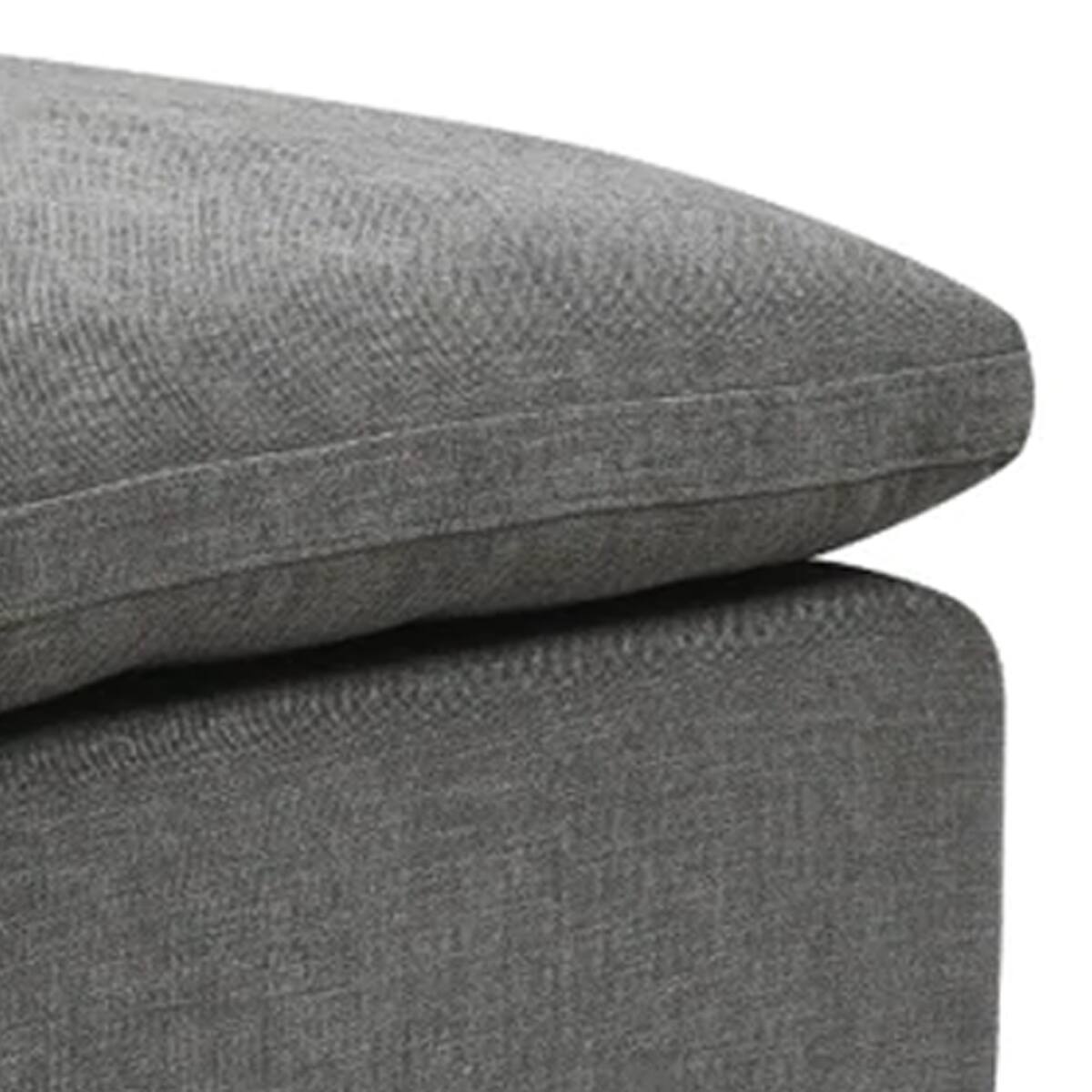 Alt View 1. Manhattan Lane - Shar 37 Inch Square Ottoman, Removable Pillow Top Cushion - Gray Linen.