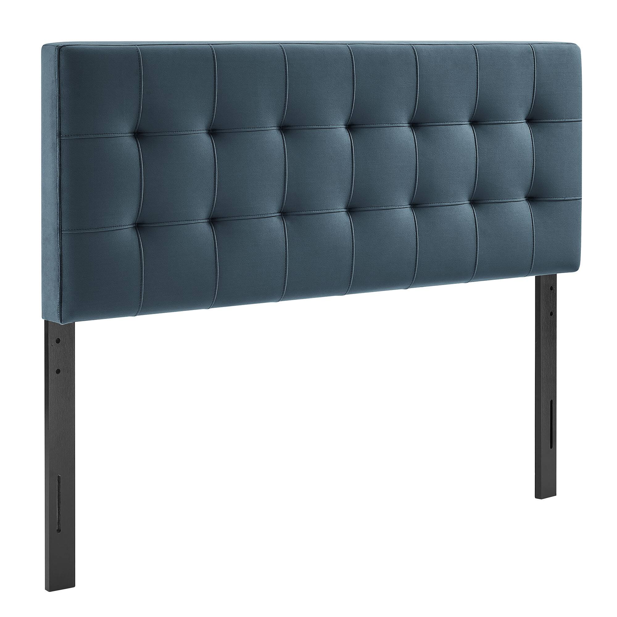 Angle. Modway - Lily Biscuit Tufted Performance Velvet Headboard by Modway - Cadet Blue.