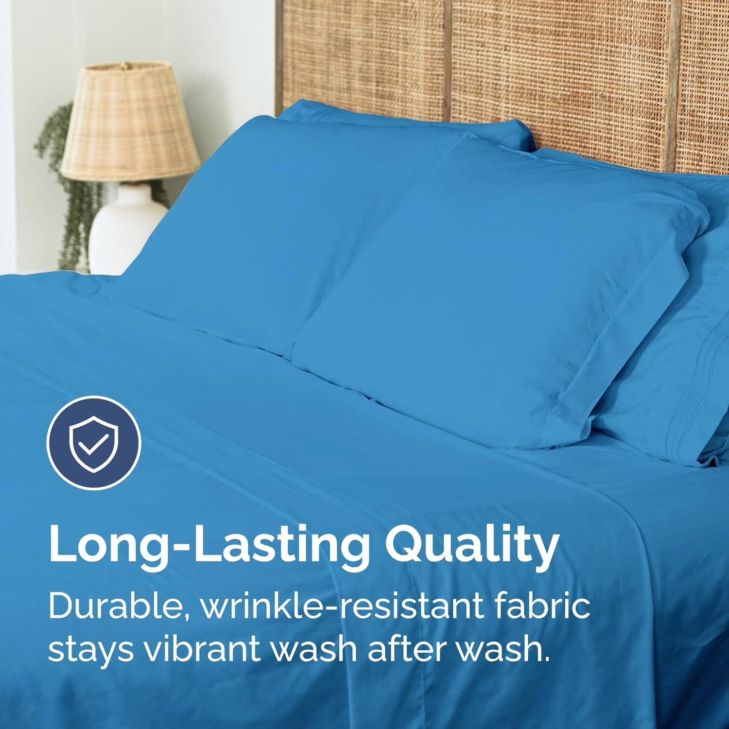 Long-Lasting Quality  
Durable, wrinkle-resistant fabric stays vibrant wash after wash.