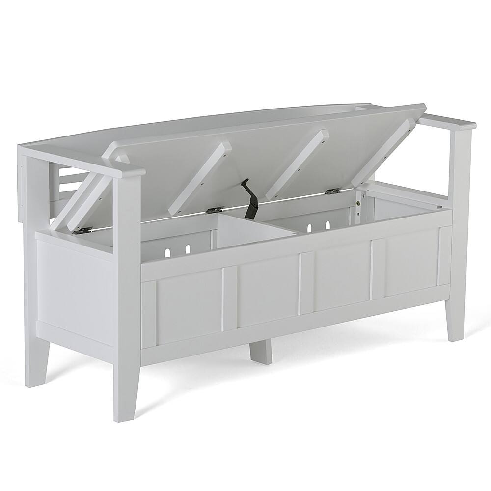 Alt View 11. Simpli Home - Adams Entryway Storage Bench With Backrest - White.