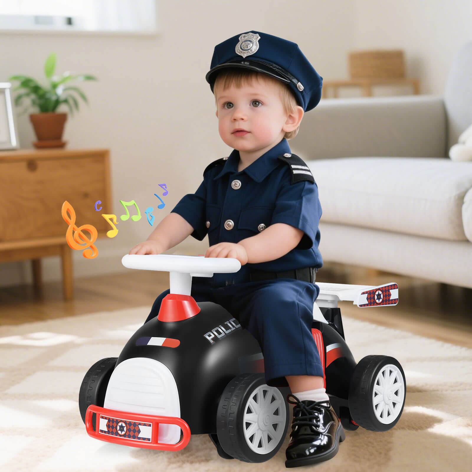 Alt View 1. Costway - Costway Kids Ride On Push Car with Music Under-Seat Storage Universal Wheels for Boys Girls - Black & Red.