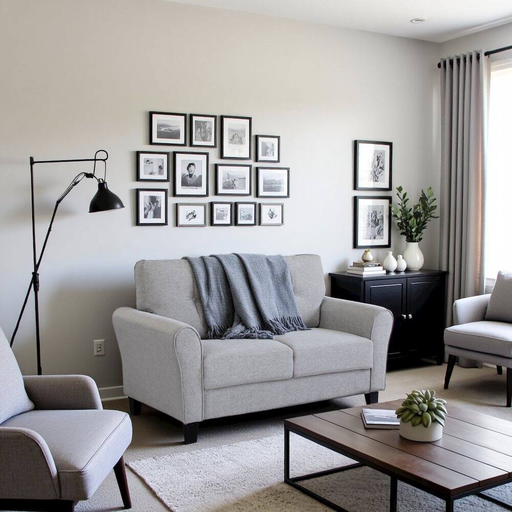 Alt View 2. Starlight Canyon Home - Dark Gray Upholstered Love Seat, Small Loveseat Sofa for Compact Spaces - Dark Gray.
