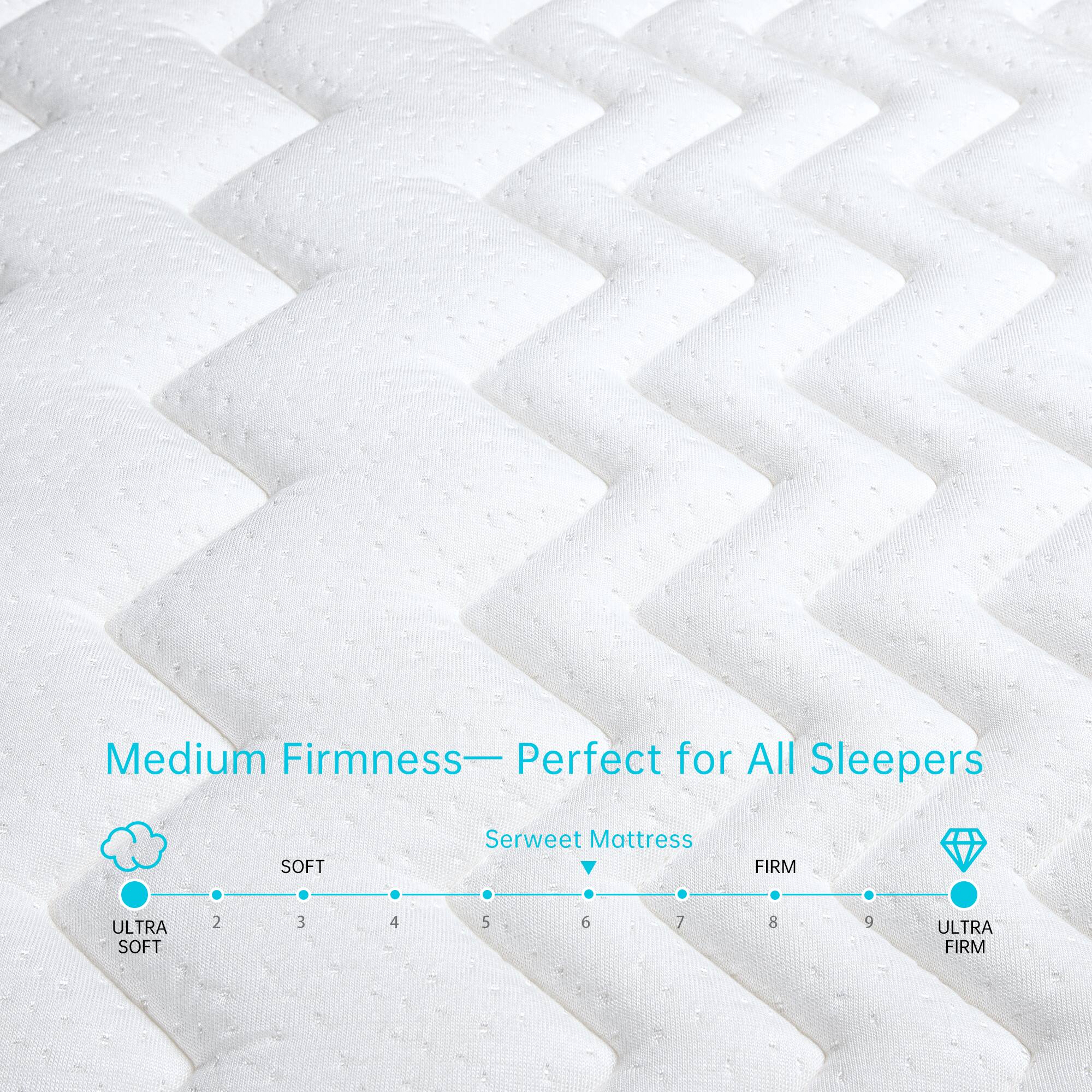 Medium Firmness - Perfect for All Sleepers

Soft | Sweet Mattress | Firm

Ultra Soft (2) | 3 | 4 | 5 | 6 | 7 | 8 | 9 | Ultra Firm