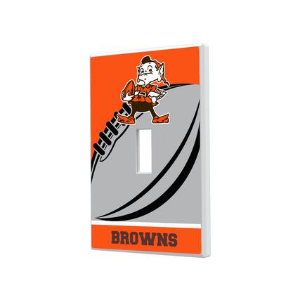 Front. Keyscaper - Cleveland Browns Passtime Design Single Toggle Lightswitch Plate - Multicolor.