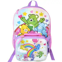 Care Bears - Girls Care Bear 16" Backpack for School with Rectangular Lunch Bag, for Kids - Assorted Pre-Pack