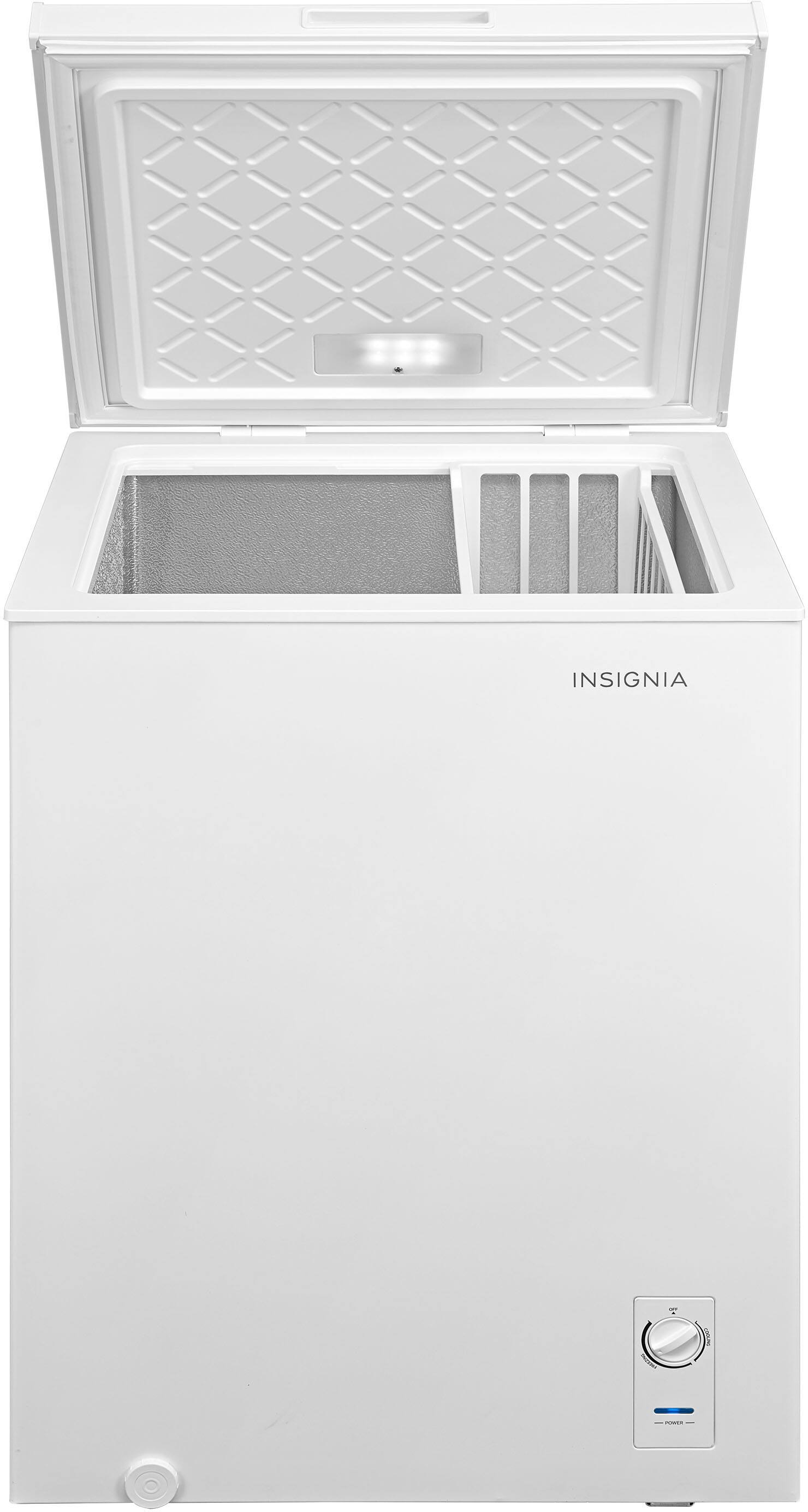 Alt View 4. Insignia™ - 5 Cu. Ft. Garage-Ready Chest Freezer - White.