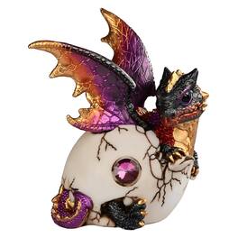 FC Design - 5.5"H Baby Dragon Hatchling in Egg Figurine Statue Computer Desk Tabletop Medieval Gaming Home Decor Gift - Multi-Color
