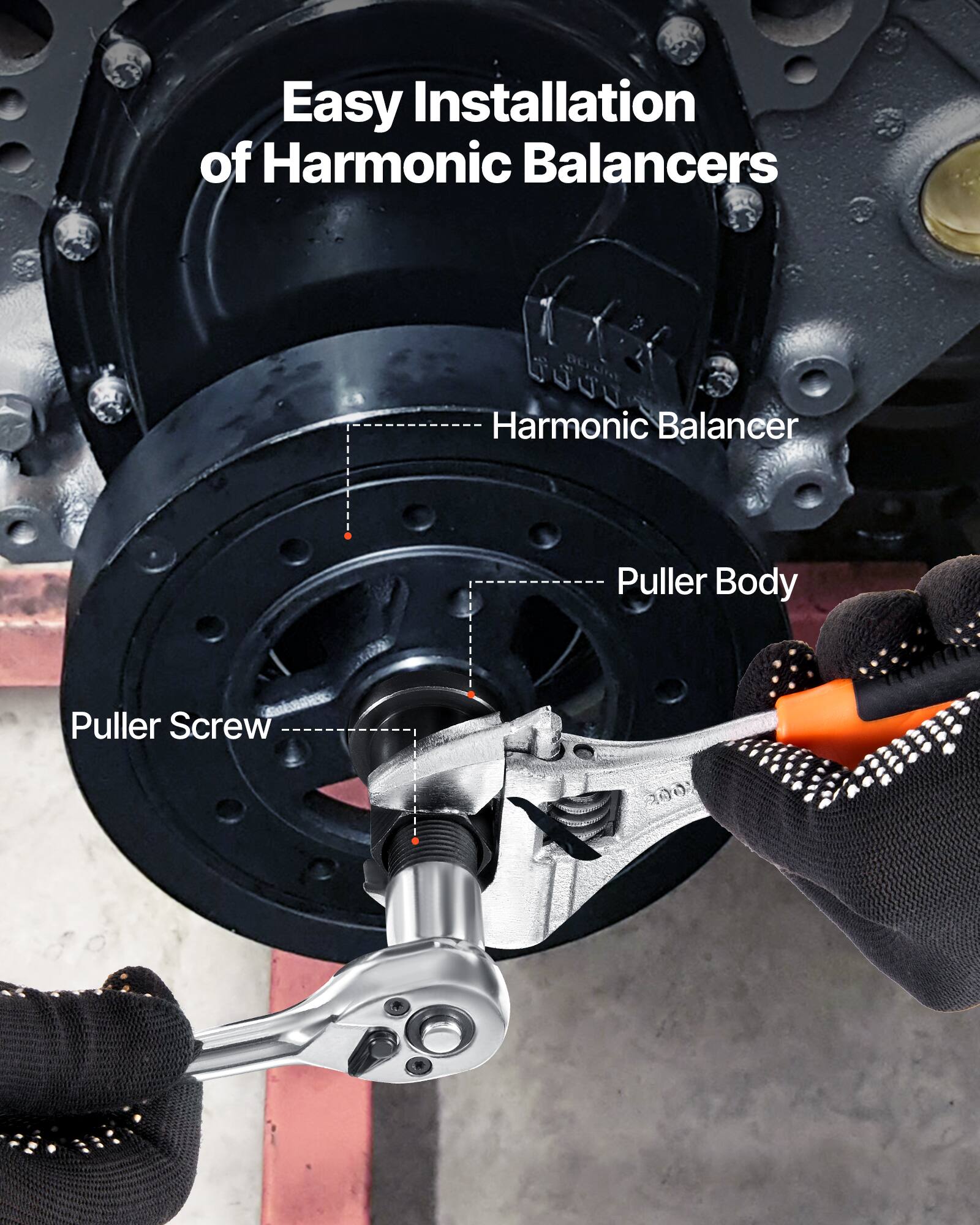 Easy Installation of Harmonic Balancers  
Harmonic Balancer  
Puller Body  
Puller Screw