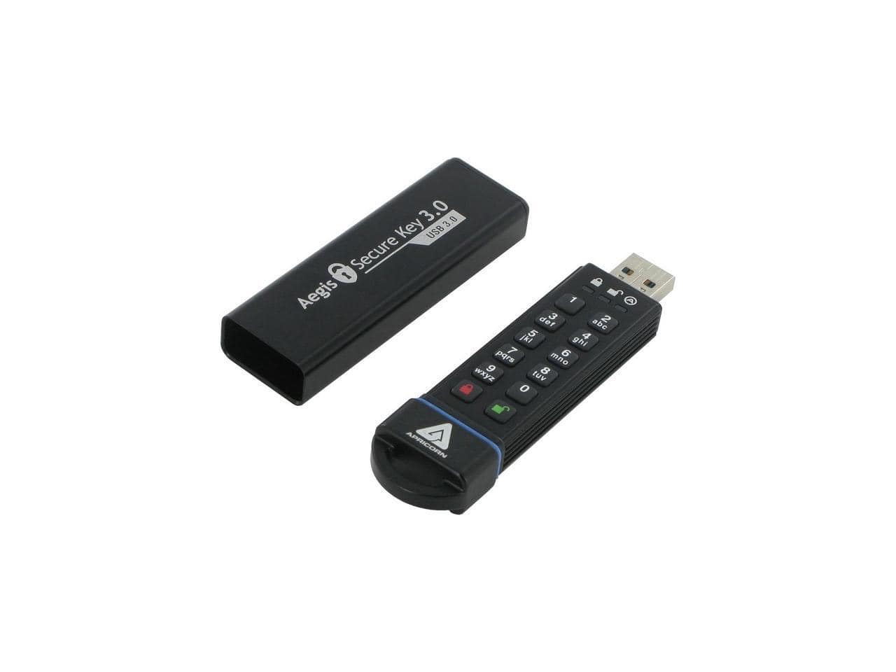 Apricorn - 480GB Aegis Secure Key 3.0 - USB 3.0 Flash Drive - 256-bit AES - TAA Compliant - Black