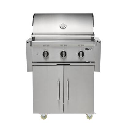Front. Coyote Outdoor Living - 30" Coyote Outdoor Living C-Series Liquid Propane Gas (LP) Grill on Cart - Stainless Steel.