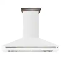Forno Appliances - 60 inches - Externally Vented & Recirculating - Wall Range Hood - White - Front_Zoom