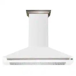 Forno Appliances - 60 inches - Externally Vented & Recirculating - Wall Range Hood - White