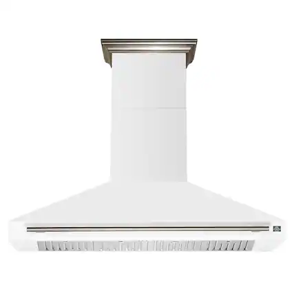 Front. Forno Appliances - Aria 60 in. Convertible Wall-Mounted Range Hood - White.