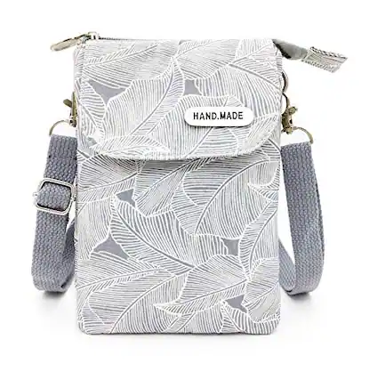 Front. Vulpecula Spade - Roomy Cell Phone Purse Wallet Canvas Small Crossbody Purse Bags with Shoulder Strap For Women teen girlsl - Gray.