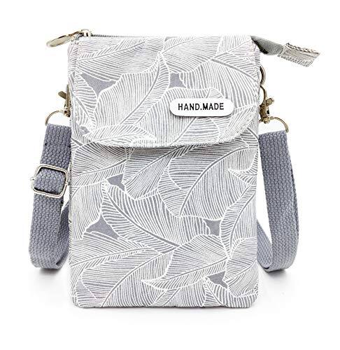 Front. Vulpecula Spade - Roomy Cell Phone Purse Wallet Canvas Small Crossbody Purse Bags with Shoulder Strap For Women teen girlsl - Gray.