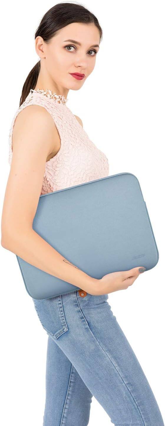 Alt View 1. mosiso - 13-13.3 inch Laptop Sleeve Bag for MacBook Air Pro 13 14 HP Dell ASUS Lenovo, Neoprene Computer Sleeve with Small Case - Air Blue.