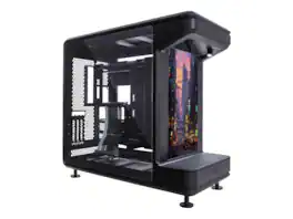 Cooler Master - masterframe 360 stage lcd open-frame atx pc case, front lcd displa - Black