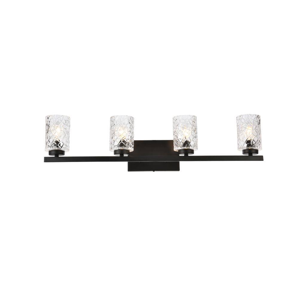 Alt View 2. Living District - Cassie 4 lights bath sconce in black with clear shade - Black And Clear Shade.