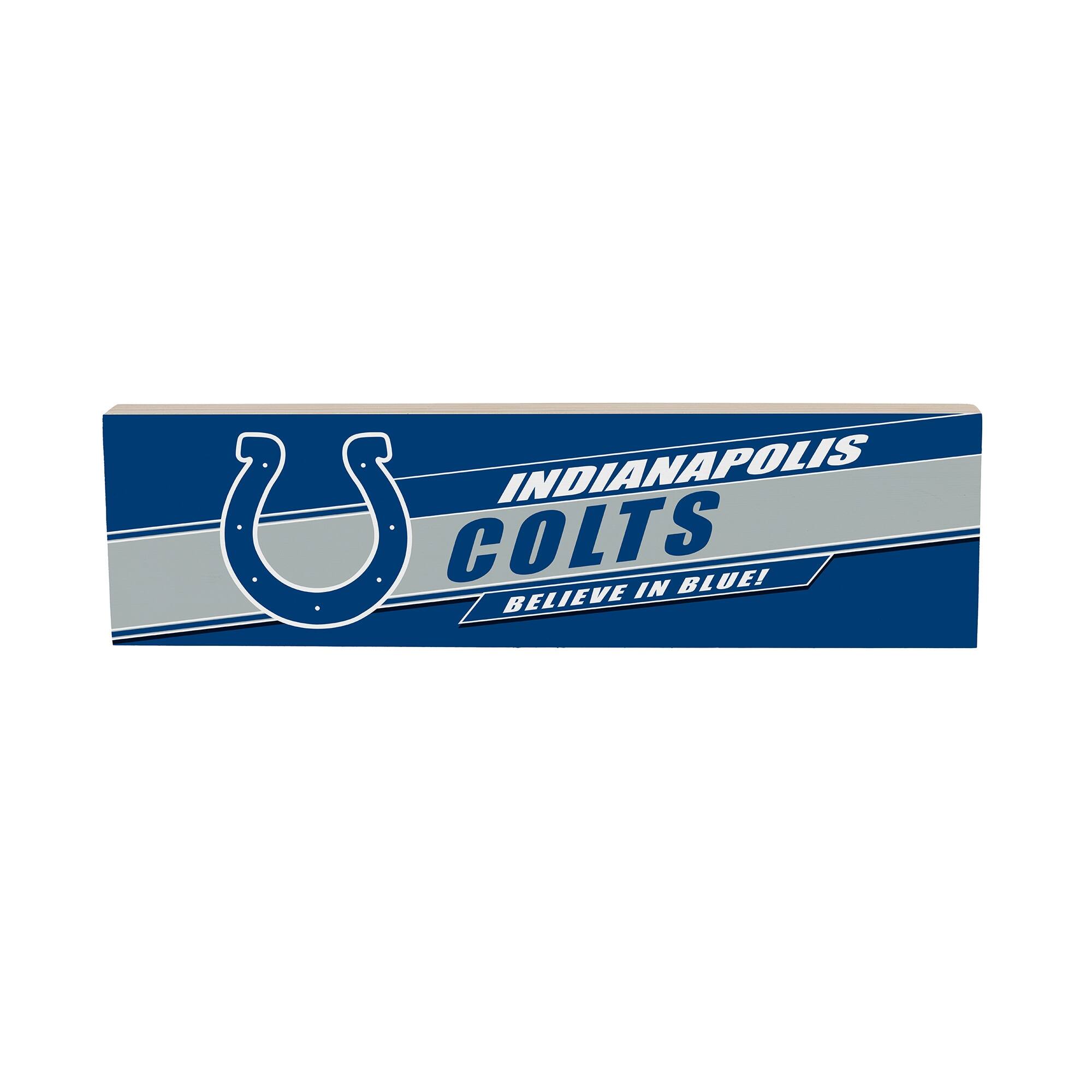 Indianapolis Colts 5" x 18" Shadow Logo Wood Mantle Sign