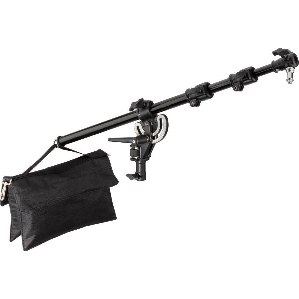 Front. Lectronify - Aluminum Mid-Range Boom Arm, 26-59.8 in, 5 lb Load, 5/8 in Receiver, Reversible 1/4-20 and 3/8-16 Stud, Sandbag - Black.