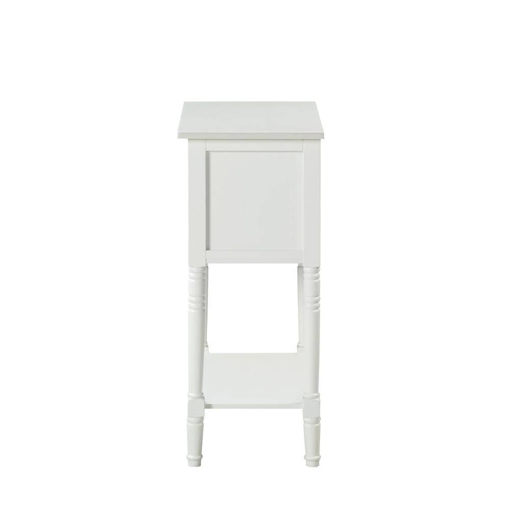Left. FurniFact - Kendra Hall Table with 3 Drawers and 2 Shelves - White.