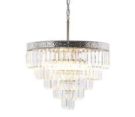 Jonathan Y - Wyatt 20" 4-Light Crystal LED Chandelier - Polished Nickel/ Clear