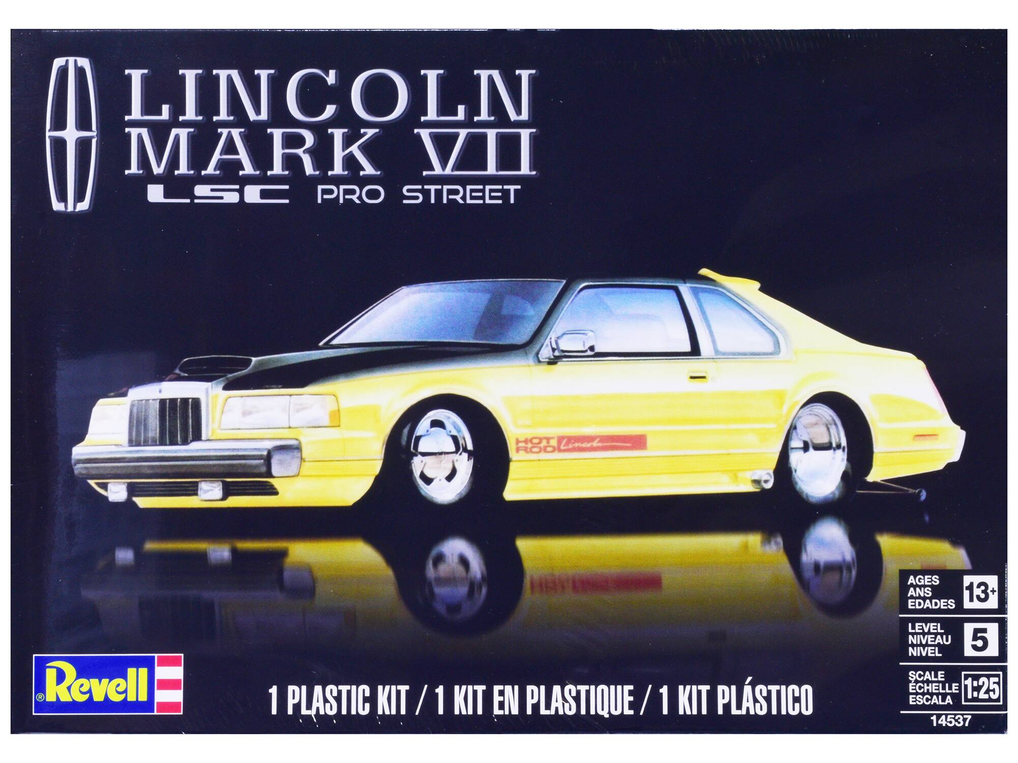 LINCOLN MARK VII LSC PRO STREET  
AGES 13+ EDAD  
LEVEL 5 NIVEL  
SCALE 1:25 ESCALA  
1 PLASTIC KIT / 1 KIT EN PLASTIQUE / 1 KIT PLÁSTICO  
14537