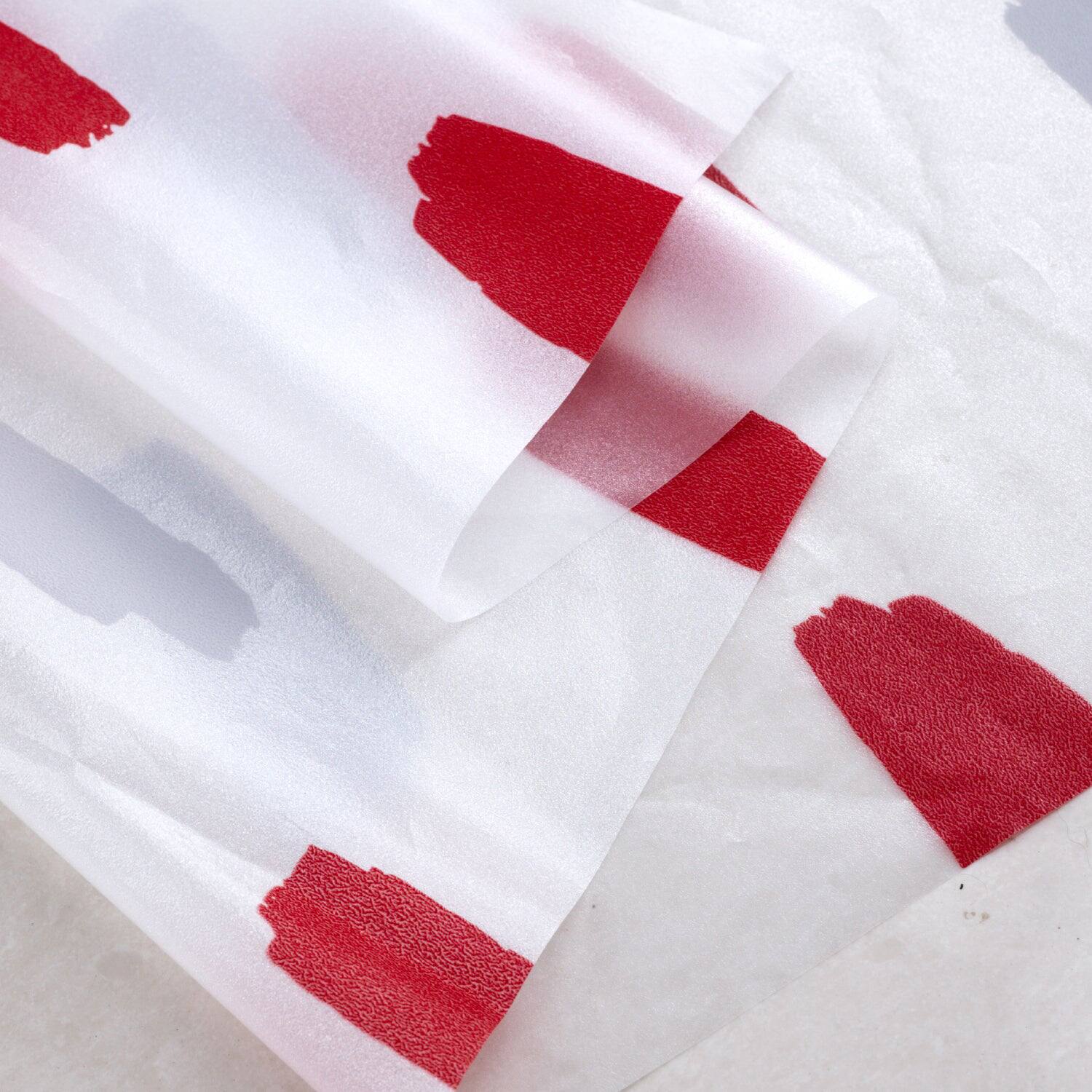 Alt View 2. RT Designers Collection - RT Designers Collection 90 GSM Printed Peva Glit Brush Stroke Shower Curtain 70" x 72" Red - Red.