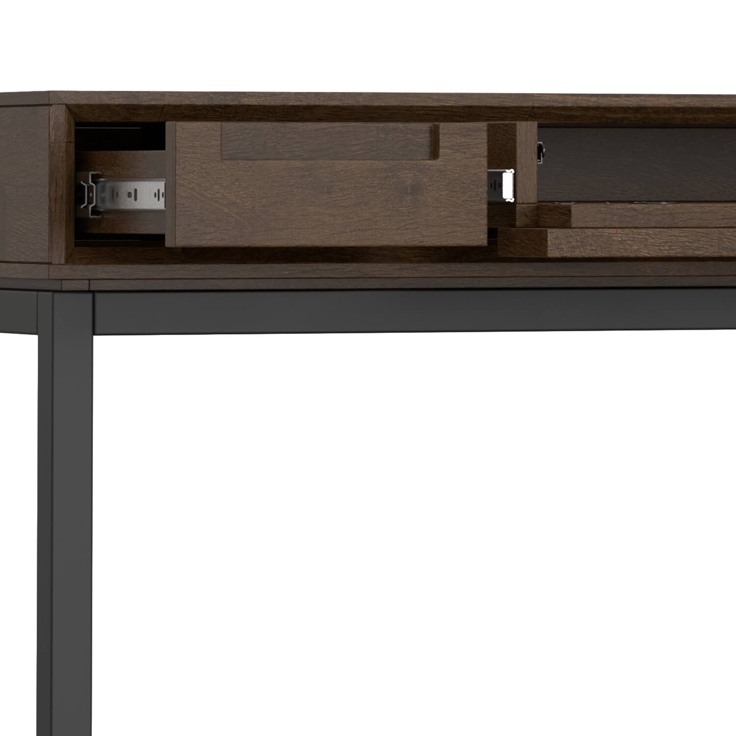 Alt View 5. Simpli Home - Banting 48 inch Desk and 30 inch Bookcase - Walnut Brown.