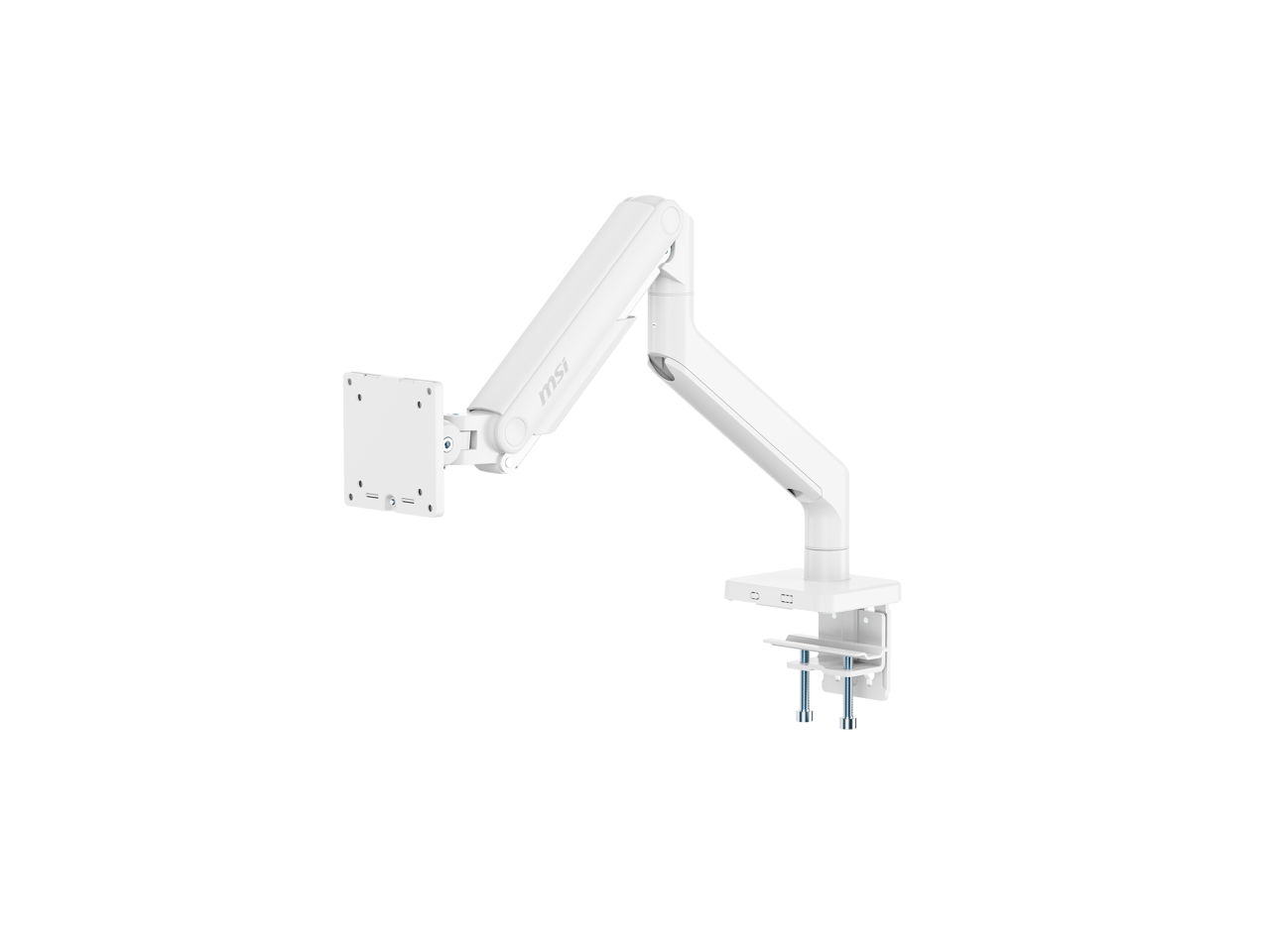 Alt View 9. MSI - MSI MAG MT201W - Heavy Duty Monitor Arm, 17-49" 44 lbs, VESA, Clamp/Grommet, Spring Assisted - Black - Matte White.