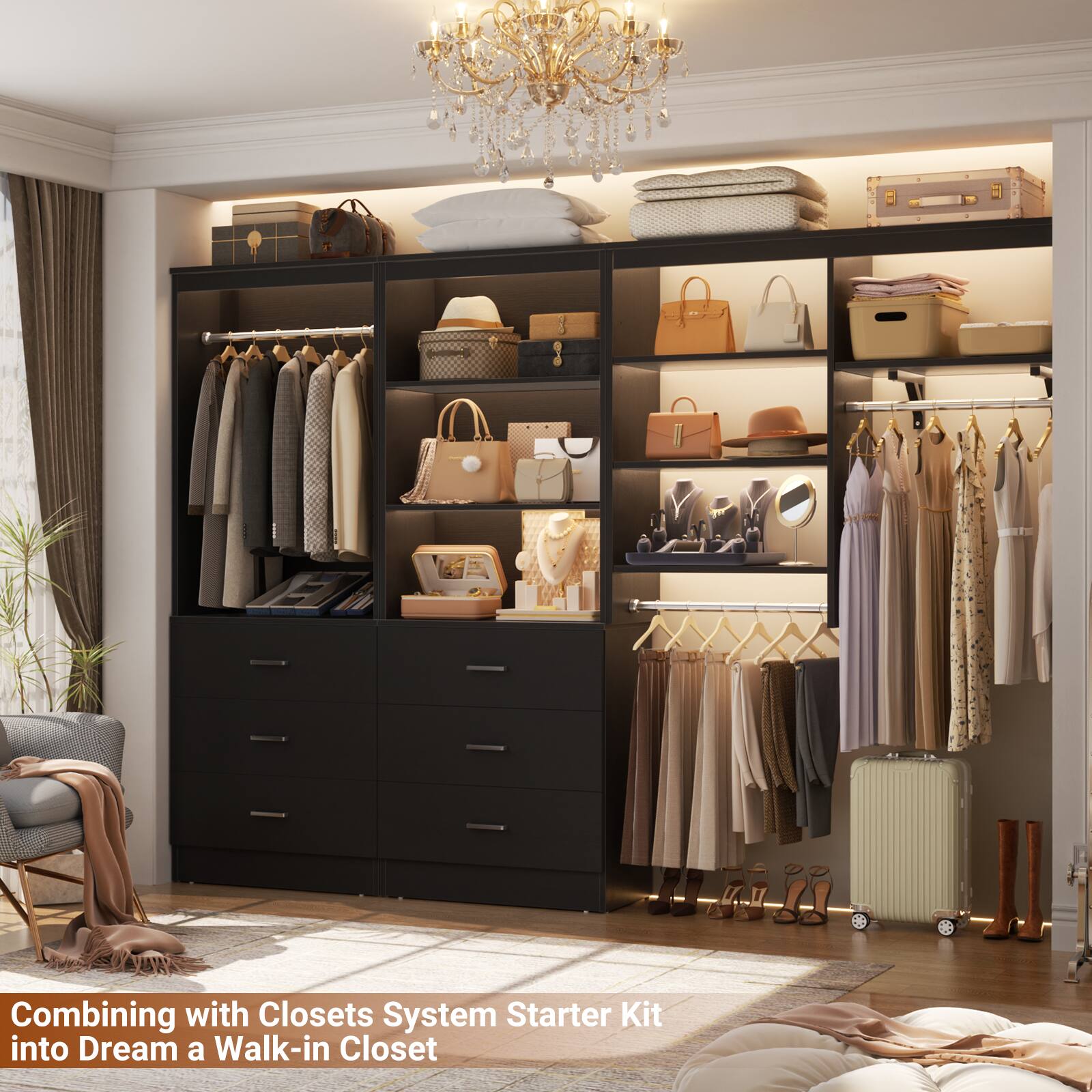 Combining with Closets System Starter Kit into Dream a Walk-in Closet