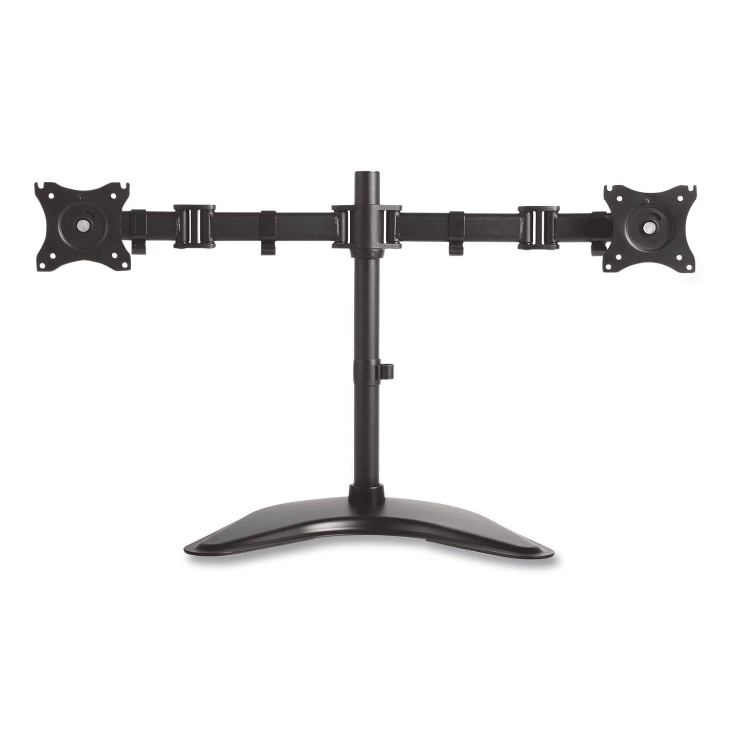 Alt View 2. KanTek - 32 in. x 13 in. x 17.5 in. Supports 18 lbs. Dual Monitor Articulating Desktop Stand for 13 in. to 27 in. Monitors - Black.
